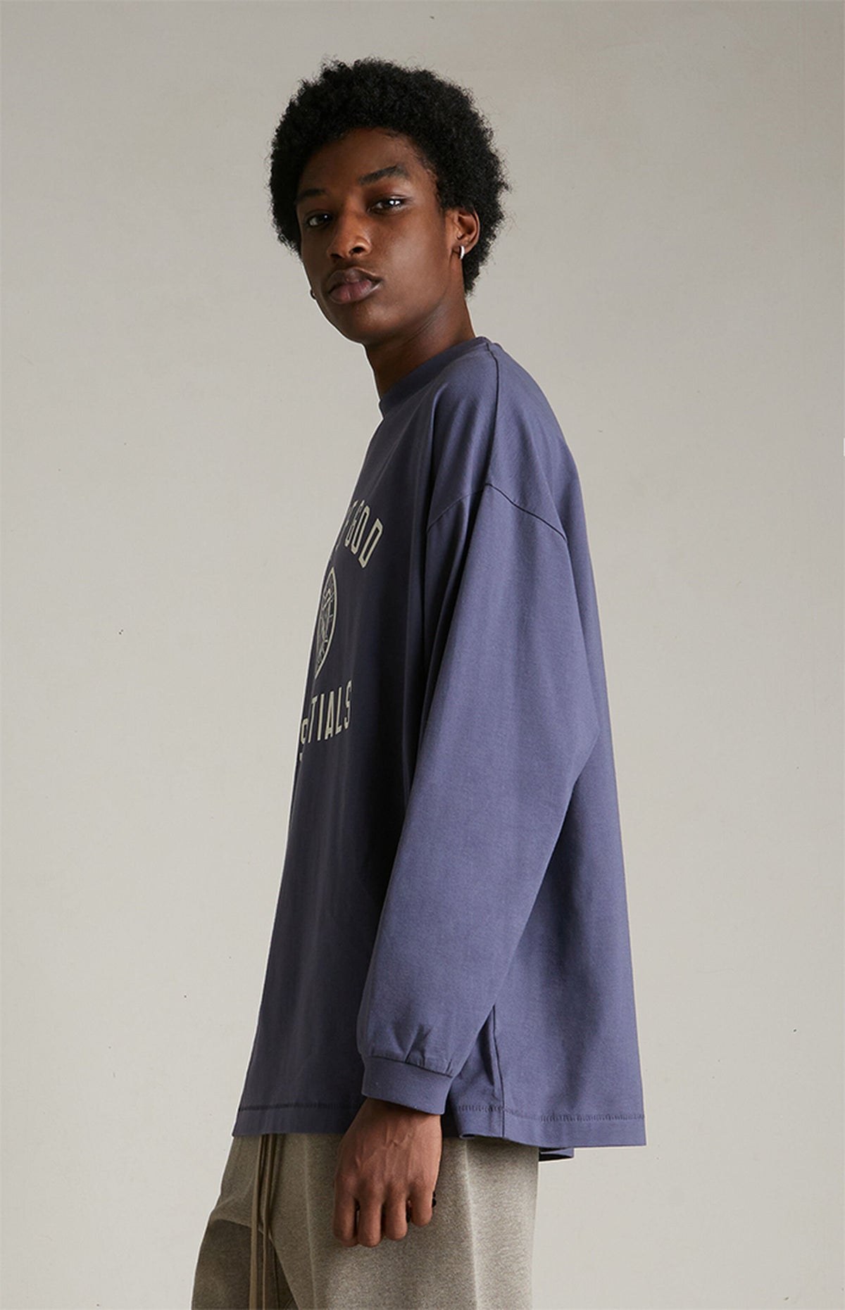 Essentials Long Sleeve T Shirt “Marine” (FW24) – תמונה 3